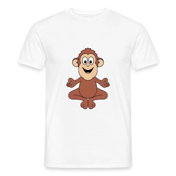 YOGA - AFFE - TIER - TIERISCH - KIND - BABY - FUN - Männer T-Shirt - Weiß - Vorne - AI Model Male 178 dark (178cm)
