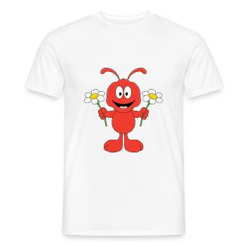 AMEISE - BLUMEN - TIER - KIND - BABY - LIEBE - Männer T-Shirt - Weiß - Vorne - AI Model Male 178 dark (178cm)
