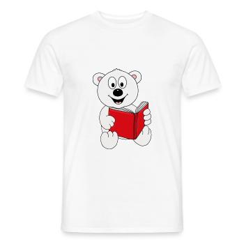 EISBÄR - LESEN - BUCH - GESCHICHTE - TIER - KIND - Männer T-Shirt - Weiß - Vorne - AI Model Male 178 dark (178cm)