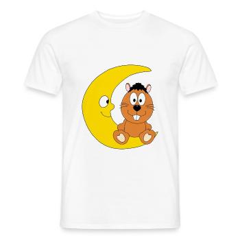 OTTER - BIBER - MARDER - MOND - TIER - KIND - BABY - Männer T-Shirt - Weiß - Vorne - AI Model Male 178 dark (178cm)