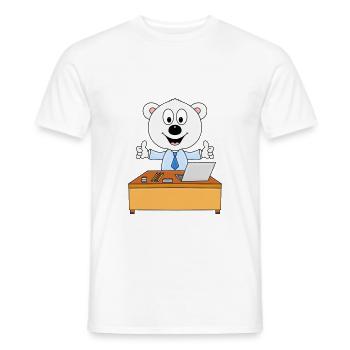 EISBÄR - BERUF - JOB - CHEF - MITARBEITER - TIER - Männer T-Shirt - Weiß - Vorne - AI Model Male 178 dark (178cm)