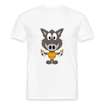 WILDSCHWEIN - BABY - TIER - KIND - FLÄSCHCHEN - Männer T-Shirt - Weiß - Vorne - AI Model Male 178 dark (178cm)