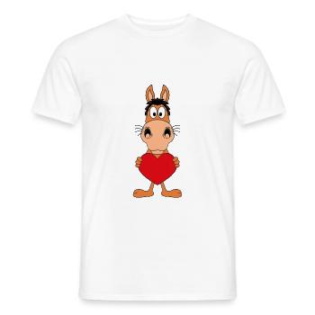 PFERD - HERZ - LIEBE - LOVE - PONY - REITEN - Männer T-Shirt - Weiß - Vorne - AI Model Male 178 dark (178cm)