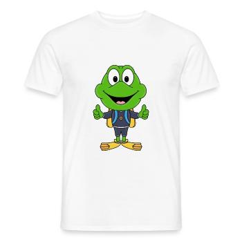 FROSCH - TAUCHER - TAUCHEN - TIER - SPORT - Männer T-Shirt - Weiß - Vorne - AI Model Male 178 dark (178cm)