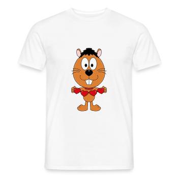 OTTER - BIBER - MARDER - LIEBE - TIER - VERLIEBT - Männer T-Shirt - Weiß - Vorne - AI Model Male 178 dark (178cm)