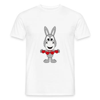 LIEBE - LOVE - ESEL - HERZEN - TIER - KIND - BABY - Männer T-Shirt - Weiß - Vorne - AI Model Male 178 dark (178cm)