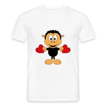 SCHAF - LIEBE - LOVE - TIER - KINDER - BABY - Männer T-Shirt - Weiß - Vorne - AI Model Male 178 dark (178cm)
