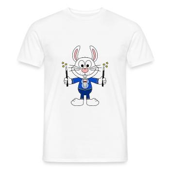 HASE - MAGIER - ZAUBERER - TIER - KIND - BABY - Männer T-Shirt - Weiß - Vorne - AI Model Male 178 dark (178cm)