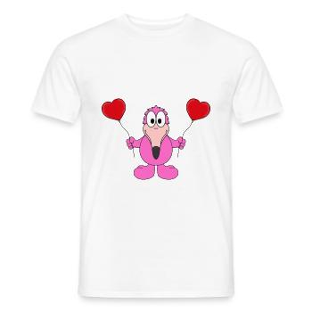 FLAMINGO - LIEBE - LOVE - VERLIEBT - TIERISCH - Männer T-Shirt - Weiß - Vorne - AI Model Male 178 dark (178cm)