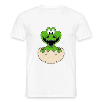 KROKODIL - EI - GEBURT - BABY - NACHWUCHS - TIER - Männer T-Shirt - Weiß - Vorne - AI Model Male 178 dark (178cm)