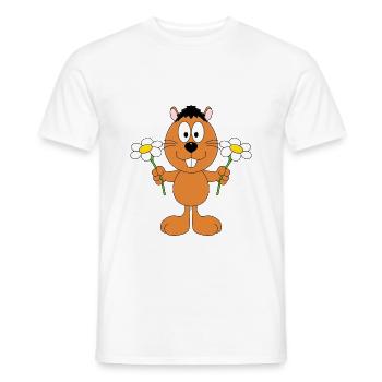 BLUMEN - BIBER - OTTER - MARDER - KINDER - BABY - Männer T-Shirt - Weiß - Vorne - AI Model Male 178 dark (178cm)