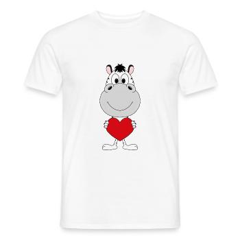 ZEBRA - LIEBE - LOVE - TIER - VERLIEBT - KINDER - Männer T-Shirt - Weiß - Vorne - AI Model Male 178 dark (178cm)