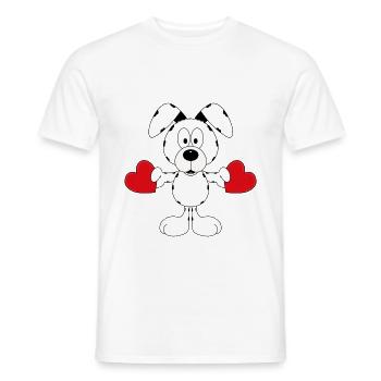 HUND - LIEBE - TIER - TIERLIEB - HERZEN - BABY - Männer T-Shirt - Weiß - Vorne - AI Model Male 178 dark (178cm)