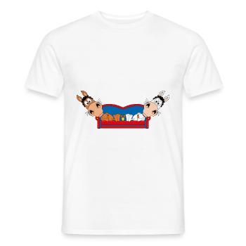 PFERD - PONYS - SOFA - PAUSE - RELAXEN - CHILLEN - Männer T-Shirt - Weiß - Vorne - AI Model Male 178 dark (178cm)