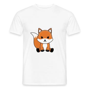 FUCHS - TIER - KIND - BABY - TIERISCH - GESCHENKE - Männer T-Shirt - Weiß - Vorne - AI Model Male 178 dark (178cm)