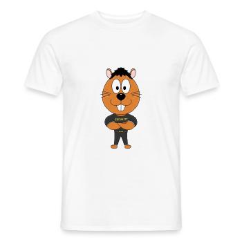 SECURITY - BODYGUARD - BIBER - OTTER - MARDER - Männer T-Shirt - Weiß - Vorne - AI Model Male 178 dark (178cm)