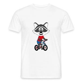 FAHRRADFAHRER - WASCHBÄR - TIERISCH - FAHRRAD - Männer T-Shirt - Weiß - Vorne - AI Model Male 178 dark (178cm)