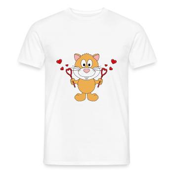 HAMSTER - SEIFENBLASEN - HERZEN - LIEBE - VERLIEBT - Männer T-Shirt - Weiß - Vorne - AI Model Male 178 dark (178cm)