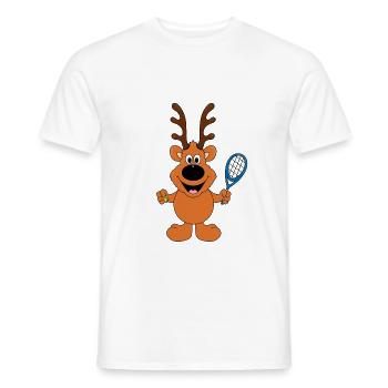 TENNISSPIELER - REH - SPORT - TENNIS - KIND - BABY - Männer T-Shirt - Weiß - Vorne - AI Model Male 178 dark (178cm)