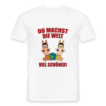 PFERDE - LIEBE - DU MACHST DIE WELT VIEL SCHÖNER! - Männer T-Shirt - Weiß - Vorne - AI Model Male 178 dark (178cm)