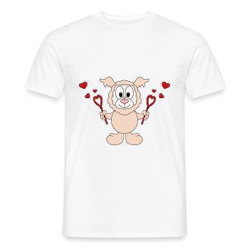 SEIFENBLASEN - LIEBE - LAMA - ALPAKA - HERZEN - Männer T-Shirt - Weiß - Vorne - AI Model Male 178 dark (178cm)