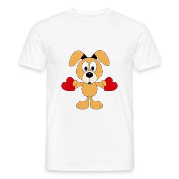 HUND - LIEBE - LOVE - TIERISCH - VERLIEBT - FUN - Männer T-Shirt - Weiß - Vorne - AI Model Male 178 dark (178cm)