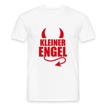KLEINER ENGEL - TEUFEL - TEUFELSHÖRNER - HIMMEL - Männer T-Shirt - Weiß - Vorne - AI Model Male 178 dark (178cm)