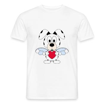 HUND - ENGEL - LIEBE - HIMMEL - TIERISCH - LOVE - Männer T-Shirt - Weiß - Vorne - AI Model Male 178 dark (178cm)