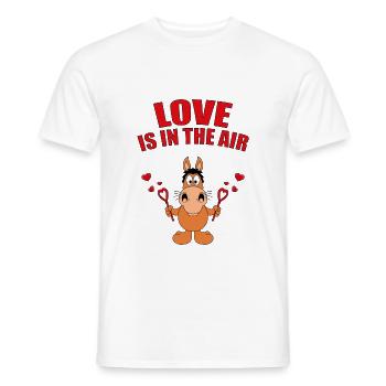 LOVE IS IN THE AIR - SEIFENBLASEN - PFER - PONY - Männer T-Shirt - Weiß - Vorne - AI Model Male 178 dark (178cm)