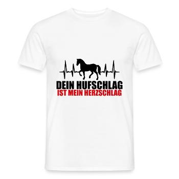 DEIN HUFSCHLAG IST MEIN HERZSCHLAG - PFERD - LIEBE - Männer T-Shirt - Weiß - Vorne - AI Model Male 178 dark (178cm)