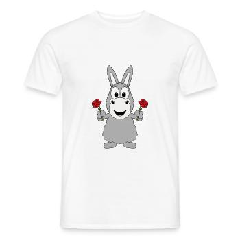 ESEL - BLUMEN - ROSEN - TIERISCH - VERLIEBT - Männer T-Shirt - Weiß - Vorne - AI Model Male 178 dark (178cm)