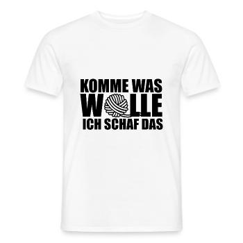 KOMME WAS WOLLE ICH SCHAF DAS - MUTMACHER - SCHAFE - Männer T-Shirt - Weiß - Vorne - AI Model Male 178 dark (178cm)
