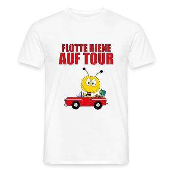 FLOTTE BIENE AUF TOUR - AUTO - REISE - URLAUB - Männer T-Shirt - Weiß - Vorne - AI Model Male 178 dark (178cm)