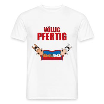 VÖLLIG PFERTIG - PFERD - PONYS - SOFA - PAUSE - Männer T-Shirt - Weiß - Vorne - AI Model Male 178 dark (178cm)