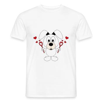 HUND - LIEBE - SEIFENBLASEN - TIERLIEB - TIERISCH - Männer T-Shirt - Weiß - Vorne - AI Model Male 178 dark (178cm)