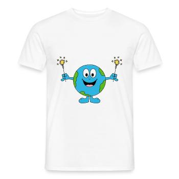 WUNDERKERZEN - WELT - ERDE - PLANET - LIEBE - Männer T-Shirt - Weiß - Vorne - AI Model Male 178 dark (178cm)