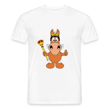 PFERD - KÖNIG - PRINZ - KÖNIGIN - PRINZESSIN - Männer T-Shirt - Weiß - Vorne - AI Model Male 178 dark (178cm)
