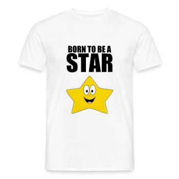 BORN TO BE A STAR - STERN - KIND - BABY - Männer T-Shirt - Weiß - Vorne - AI Model Male 178 dark (178cm)