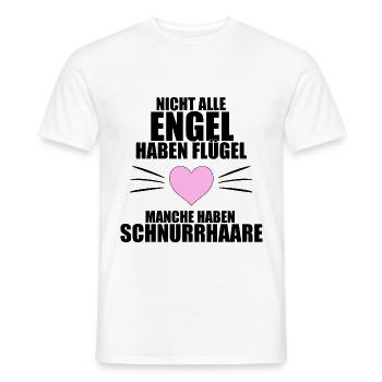 KATZEN - KATZE - NICHT ALLE ENGEL HABEN FLÜGEL... - Männer T-Shirt - Weiß - Vorne - AI Model Male 178 dark (178cm)