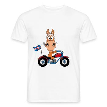 ISLANDPFERD - ISLANDPONY - PONY - PFERD - MOTORRAD - Männer T-Shirt - Weiß - Vorne - AI Model Male 178 dark (178cm)