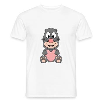 MAULWURF - LIEBE - LOVE - HERZ - LIEBE - TIER - Männer T-Shirt - Weiß - Vorne - AI Model Male 178 dark (178cm)