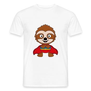 FAULTIER - SUPERHELD - TIER - TIERISCH - Männer T-Shirt - Weiß - Vorne - AI Model Male 178 dark (178cm)