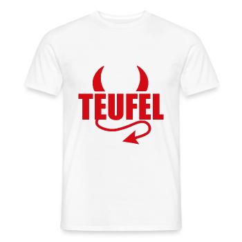 TEUFEL - HÖLLE - TEUFLISCH - TEUFELCHEN - Männer T-Shirt - Weiß - Vorne - AI Model Male 178 dark (178cm)