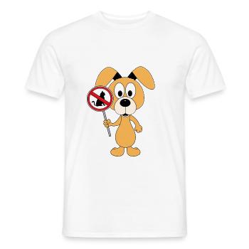 KATZEN VERBOTEN - HUND - TIERE - TIERISCH - Männer T-Shirt - Weiß - Vorne - AI Model Male 178 dark (178cm)