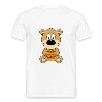 HONIG - BÄR - TEDDY - IMKER - BIENEN - BIENE - Männer T-Shirt - Weiß - Vorne - AI Model Male 178 dark (178cm)