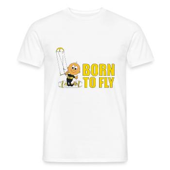 BORN TO FLY - KITESURFEN - BABY - KITE - KITEN - Männer T-Shirt - Weiß - Vorne - AI Model Male 178 dark (178cm)
