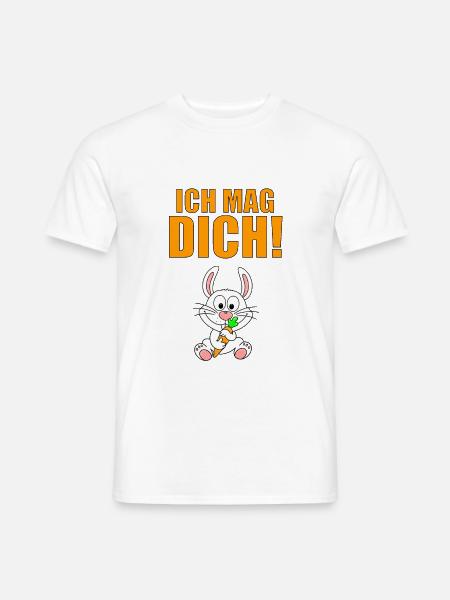 ICH MAG DICH! - HASE - MÖHRE - TIER - LIEBE - Männer T-Shirt - Weiß