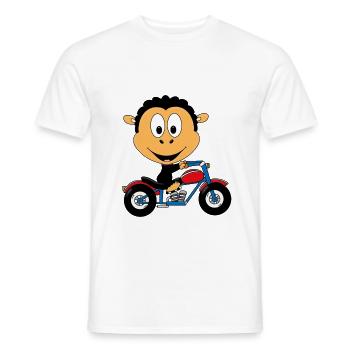 SCHAF - MOTORRAD - BIKER - TIERISCH - TIER - Männer T-Shirt - Weiß - Vorne - AI Model Male 178 dark (178cm)