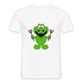 KROKODIL - TEUFEL - TIER - KIND - BABY - Männer T-Shirt - Weiß - Vorne - AI Model Male 178 dark (178cm)