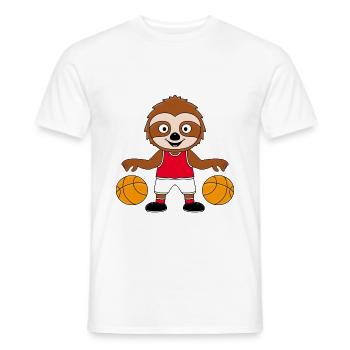 FAULTIER - BASKETBALL - SPORT - TIER - BABY - Männer T-Shirt - Weiß - Vorne - AI Model Male 178 dark (178cm)